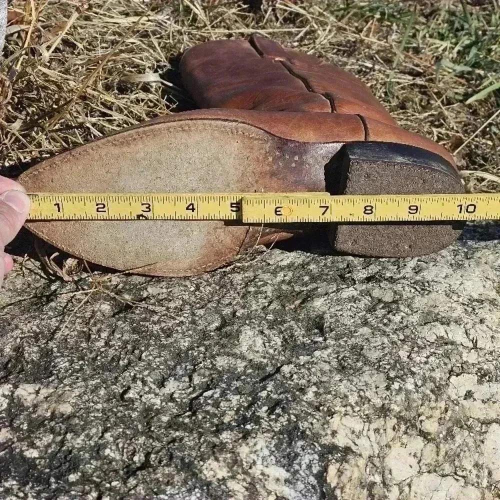Vintage Brown Leather Cowboy Boots